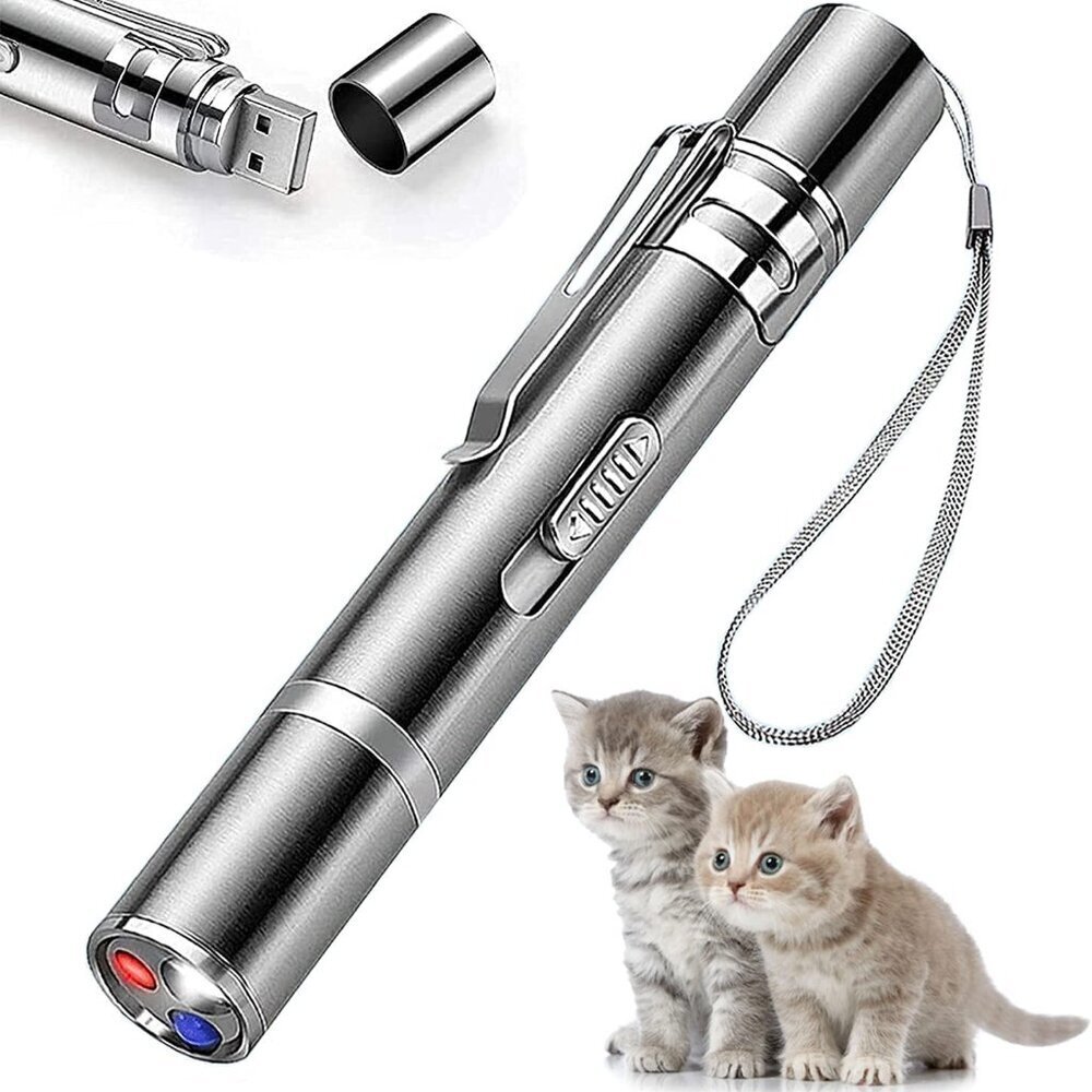 Interactive Laser Pointer Cat Toy With 7 Modes Usb Rechargeable Indoor Play